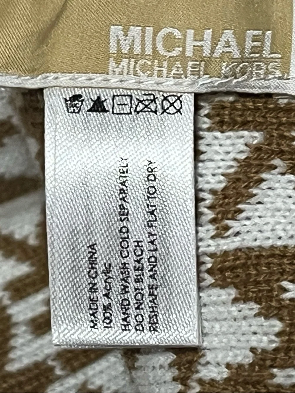 Michael Kors Women's Knit Hat and Gloves Set MK Logo Pattern  X